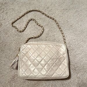 Chanel Cream Quilted Shoulder Bag
